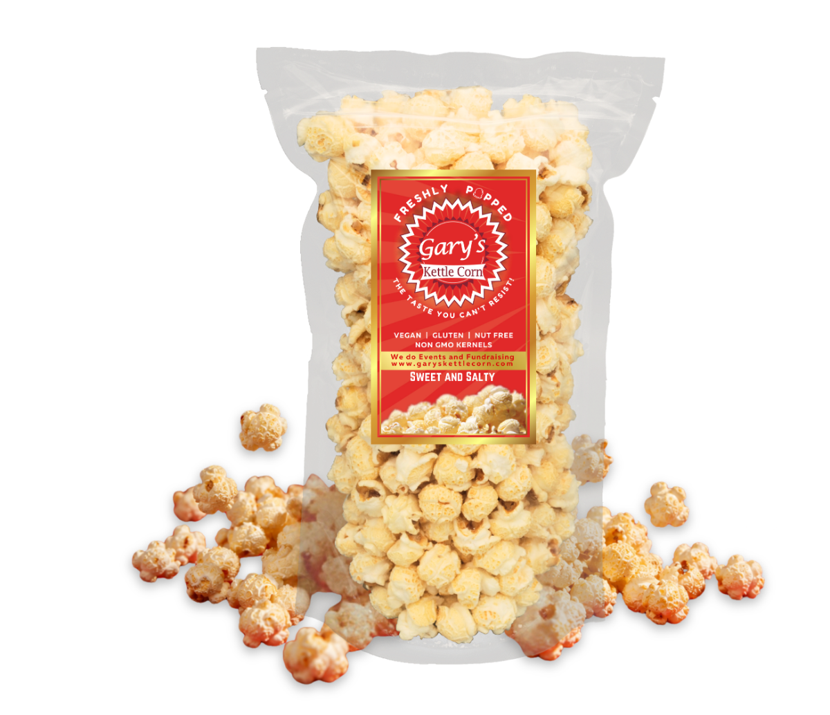 Gary's Kettle Corn Sweet and Salty heat-sealed bag