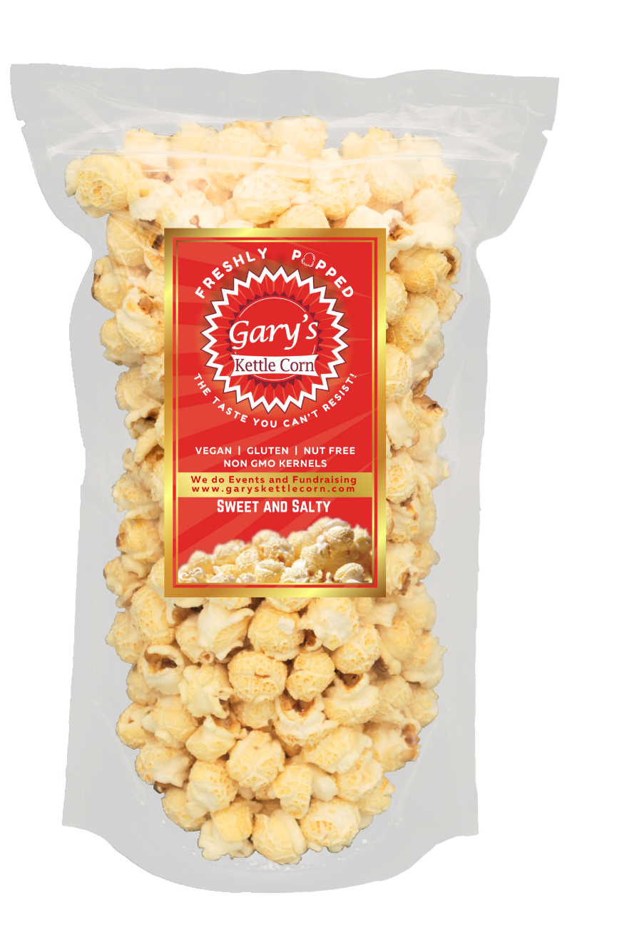 Gary's Sweet and Salty kettle corn bag
